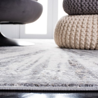 Amelia Gray Abstract Synthetic Flat Woven Round Rug