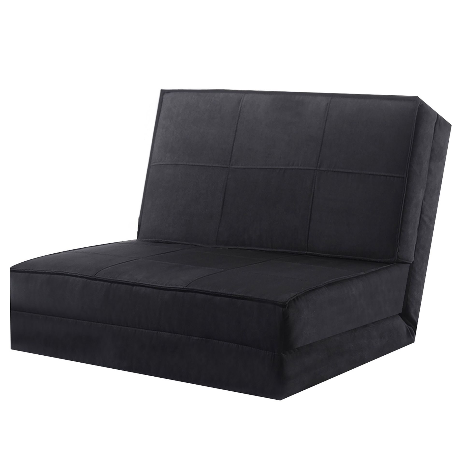 Costway Convertible Fold Down Chair Flip Out Lounger Sleeper Bed Couch Black/Gray