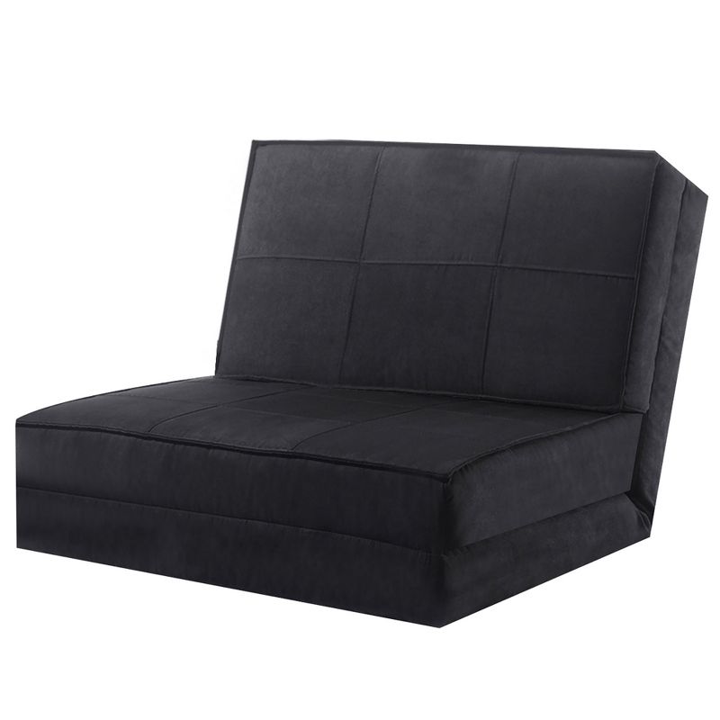 Costway Convertible Fold Down Chair Flip Out Lounger Sleeper Bed Couch Black, 1 of 11