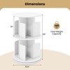 Costway 1/2 PCS 2-Tier Rotating Bookshelf 360° Display Rack with Dividers & Anti-falling Baffles NaturalWhite - 3 of 4