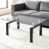 QingMoon 2-Tier Coffee Table Tempered Glass Top with Metal Legs Modern Small Coffee Tables for Livingroom - 2 of 4