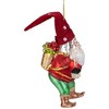 Northlight 6" Gold and Red Gnome with Lantern and Flower Basket Glass Christmas Ornament - 4 of 4