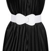 INSPIRE CHIC Women's Interlock 8-shaped Buckle Elastic Faux Leather Stretch Waist Belt 2 Pcs - 2 of 4