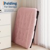 Foldable Living Room Chairs, Faur Fur Soft Lounge for Bedroom, Dorm, Metal Frame Reading Chairs - 4 of 4