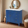 36" Modern Bathroom Vanity with Ceramic Sink, Soft Close Doors, 4 Drawers for Storage - 2 of 4