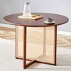 GlasFlength Round Modern Coffee Tables, Center Table with Sleek Minimalist Design for Living Room Decor, Brown,42”*42”*29.5" - 4 of 4