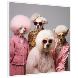 Kate & Laurel All Things Decor 30"x30" Sylvie Golden Lady Dogs Framed Canvas by The Creative Bunch Studio White - 1 of 4