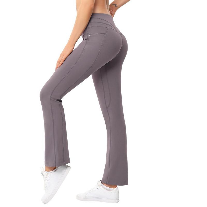 Women's High Waisted Workout Leggings with Zipper Pockets Athletic Yoga Pants Lounge Casual, 4 of 7