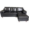 1 PVC+iron+cloth strap armrests, two brackets, wooden frame, sofa bed, dark brown - 4 of 4