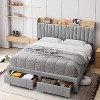 Luxury  Upholstered Bed Frame with Storage & USB Charging – No Box Spring Needed - 3 of 4