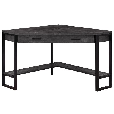Monarch Specialties Computer Desk Home Office Corner Storage Drawers 42InchL Work Laptop Metal Laminate Black Contemporary Modern