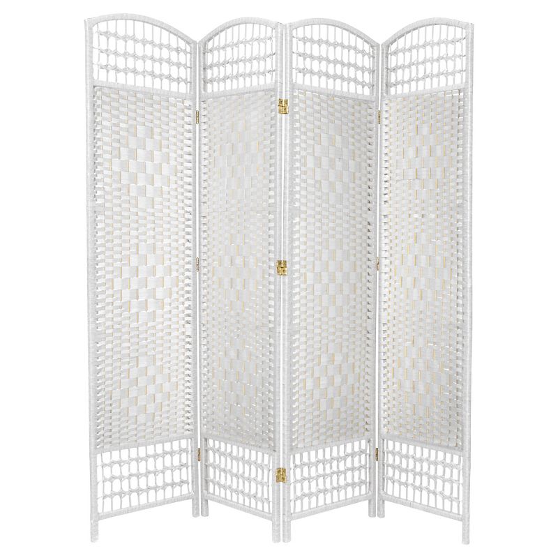 5 1/2 ft. Tall Fiber Weave Room Divider 4 Panels - Oriental Furniture, 1 of 3