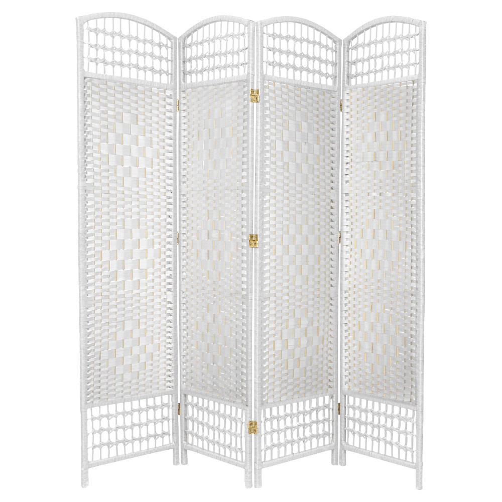 5 1/2 ft. Tall Fiber Weave Room Divider - White (4 Panels)