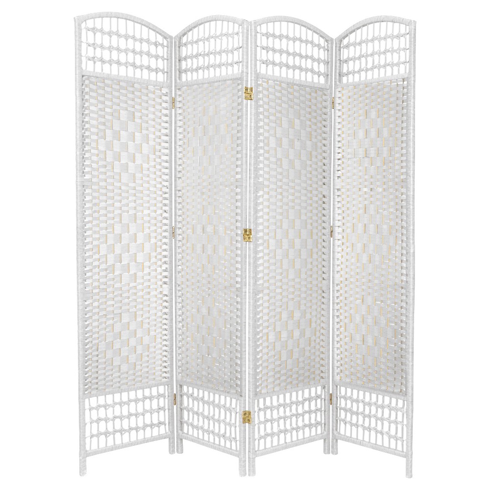 Photos - Other Furniture 5 1/2 ft. Tall Fiber Weave Room Divider - White (4 Panels)