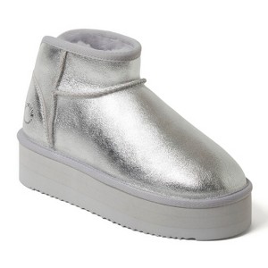Fireside by Dearfoams Women's Kingston Genuine Shearling Platform Bootie - 1 of 4