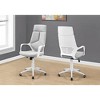 Monarch Specialties Office Chair Adjustable Height Swivel Ergonomic Armrests Computer Desk Work Metal Fabric White Grey Contemporary Modern - 2 of 4