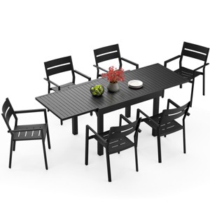 Crestlive Products Modern Aluminum Outdoor Dining sets Expandable Patio Dining Table with arm chairs for 4-6 People Outside - 1 of 4