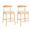 Mid-Century Modern Design Solid Wood 24" Counter Stools ,Upholstered Counter Stools with Wood Legs for Kitchen Island Dining Room Bar-Tanpinhause - 2 of 4
