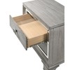 Chic Crate-Modern Bedside Table – 2-Drawer Bevel Mirror, Solid Wood Nightstand – Light Grey - 2 of 4