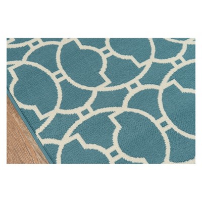 Verdana Blue Rectangular Easy-Care Outdoor Rug