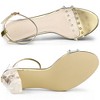 Allegra K Women's Rivet Decor Clear Block Heel Buckle Closure Ankle Strap Sandals - 4 of 4