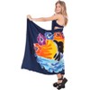 LA LEELA Women's Beachwear Summer Beach Wrap Bikini Wraps Sarong Swimwear Swim Cover Up Skirt Pareo Coverups for Women One Size Blue,Floral - 4 of 4