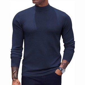 COOFANDY Men's Mock Turtleneck Sweaters Long Sleeve Casual Knit Shirts Half Neck Thermal Lightweight Pullover Sweater - 1 of 4