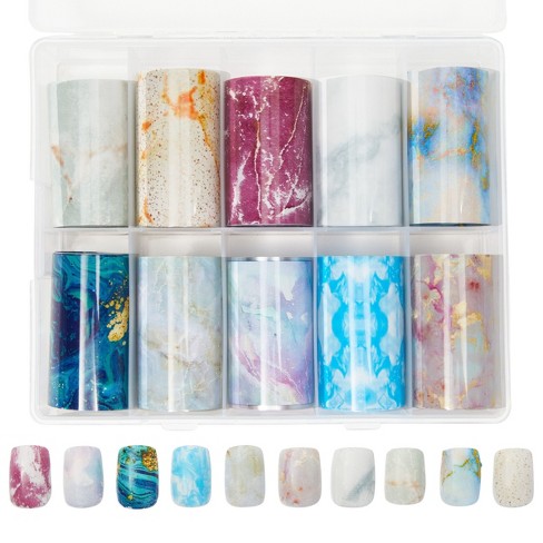 Iridescent Nail Art Foils Stickers Marble Flowers Transfer Decals  Decoration