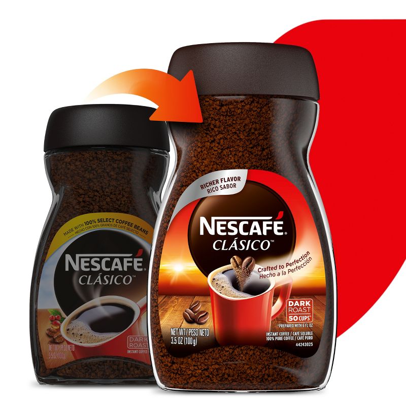 Nescafe Clasico Dark Roast Instant Coffee Jar - 3.5oz, 3 of 10