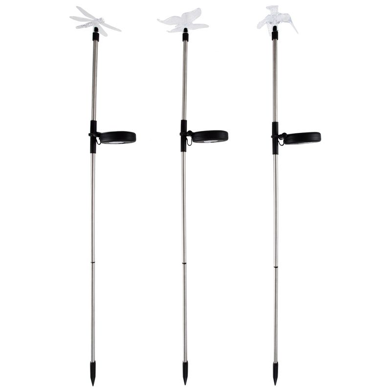 Nature Spring Solar Outdoor LED Yard Stakes - Butterfly, Hummingbird & Dragonfly, 3 Pieces, 1 of 7