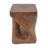 ORRD Twist Shape Side Table, Wood-like texture, antique brown Color - 3 of 4