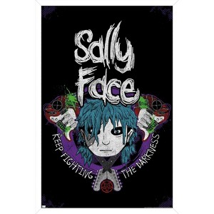Trends International Sally Face - Crossed Guitars Framed Wall Poster Prints - 1 of 4
