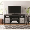 Spassway Brown/Black TV Stand with 6 Open Storage Compartments Entertainment Center TV Console Table Modern Media Cabinet for Living Room Bedroom - 2 of 4