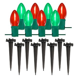 Lumabase Electric Pathway Lights with 8 Red and Green LED Bulbs - 1 of 3