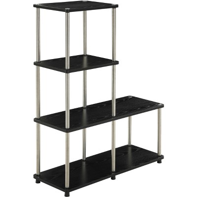 41.75" Multi Shelf L Bookshelf Black - Breighton Home