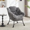 Airsurfer Lazy Chair with Ottoman – Modern Lounge Chair with Armrests, Side Pocket & Footrest, Ideal Upholstered Reading Chair for Small Spaces - 2 of 4