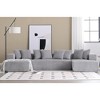 133.45" U-Shaped Modular Sectional Sofa, 4-Seater Corduroy Couch with 2 Chaise Lounges, 8 Pillows, Striped Fabric Upholstered Sofa for Living Room - 4 of 4
