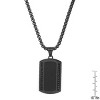 Steeltime 24" Black Ip Stainless Steel And Simulated Black Diamonds Dog Tag Pendant - 3 of 4