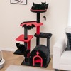 Costway 6-Tier Gothic Cat Tree 53” Tall Cat Tower w/ Cat Bed Arch-Shaped Condo Pompom - 4 of 4