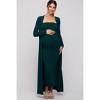 PinkBlush Forest Green Ribbed Sleeveless Dress Cardigan Maternity Set - 2 of 4