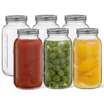 JoyJolt Glass Food Storage Jars Containers, Glass Storage Jar Bamboo Lids  Set of 6 Kitchen Glass Canisters