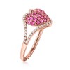 Ross-Simons 0.60 ct. t.w. Pink Sapphire and .20 ct. t.w. Diamond Heart Ring in 14kt Rose Gold Size 9 - 3 of 4