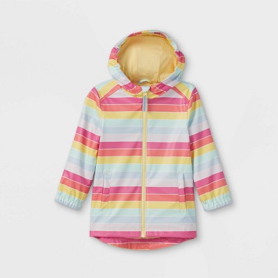Toddler Rainbow Striped Rain Jacket - Cat & Jack™ 3T