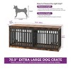 71 Inch Dog Kennel Furniture Heavy Duty Cage With Sliding Doors Indoor Wooden Double Dog Crate Furniture TV Stand End Table Pet Furniture - 2 of 4