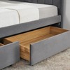 CAVINAS Full Size Bed Frame, Velvet Upholstered Tufted Bed Frame with 2 Drawers, Sofa Bed Frame with Comfortable Backrest and Armrests - 2 of 4