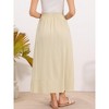 INSPIRE CHIC Women's Linen Summer Casual High Elastic Waist A-Line Midi Skirts - 3 of 4