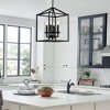 4-Light Matte Black Lantern Chandelier with Black Metal Outer Cage - 3 of 4