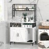 Gray Elegant Litter Box Cabinet with Double Doors Vintage Wooden Design Privacy Protection and Durable Construction Gray - 4 of 4