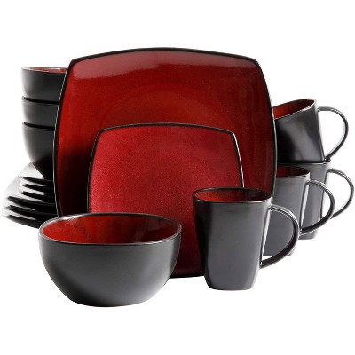 Gibson Reactive Glaze Durable Dinnerware Plates, Bowls, and Mugs, Microwave and Dishwasher Ready