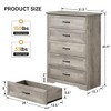 5 Drawer Dresser, Farmhouse Chest of Drawers with Metal Handles, Modern Storage Organizer, Wooden Dresser for Living Room, Hallway - 2 of 4